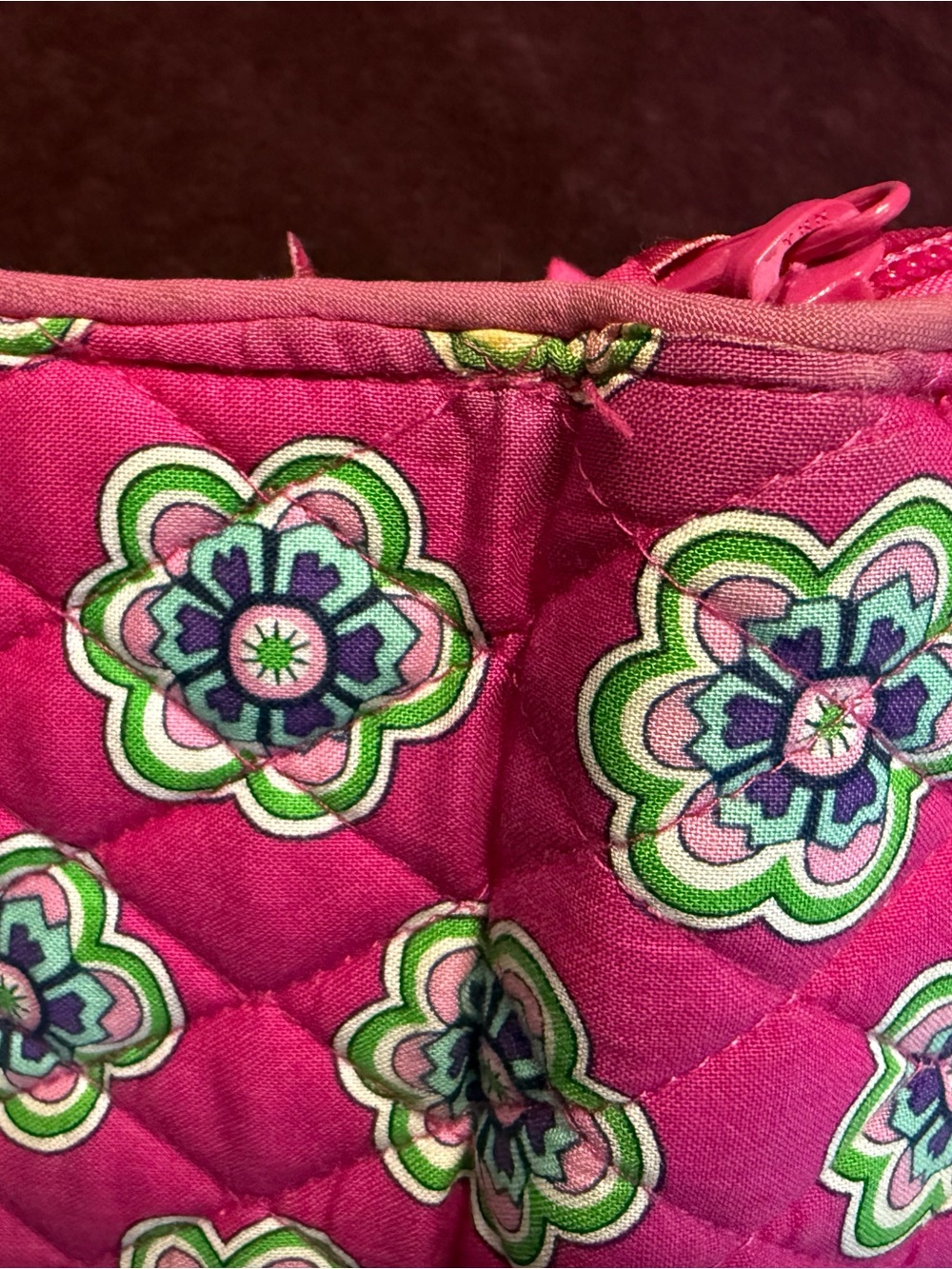 Vera Bradley Quilted Turn-Lock Wallet in Pink Swirl Flowers - Picture 7 of 10